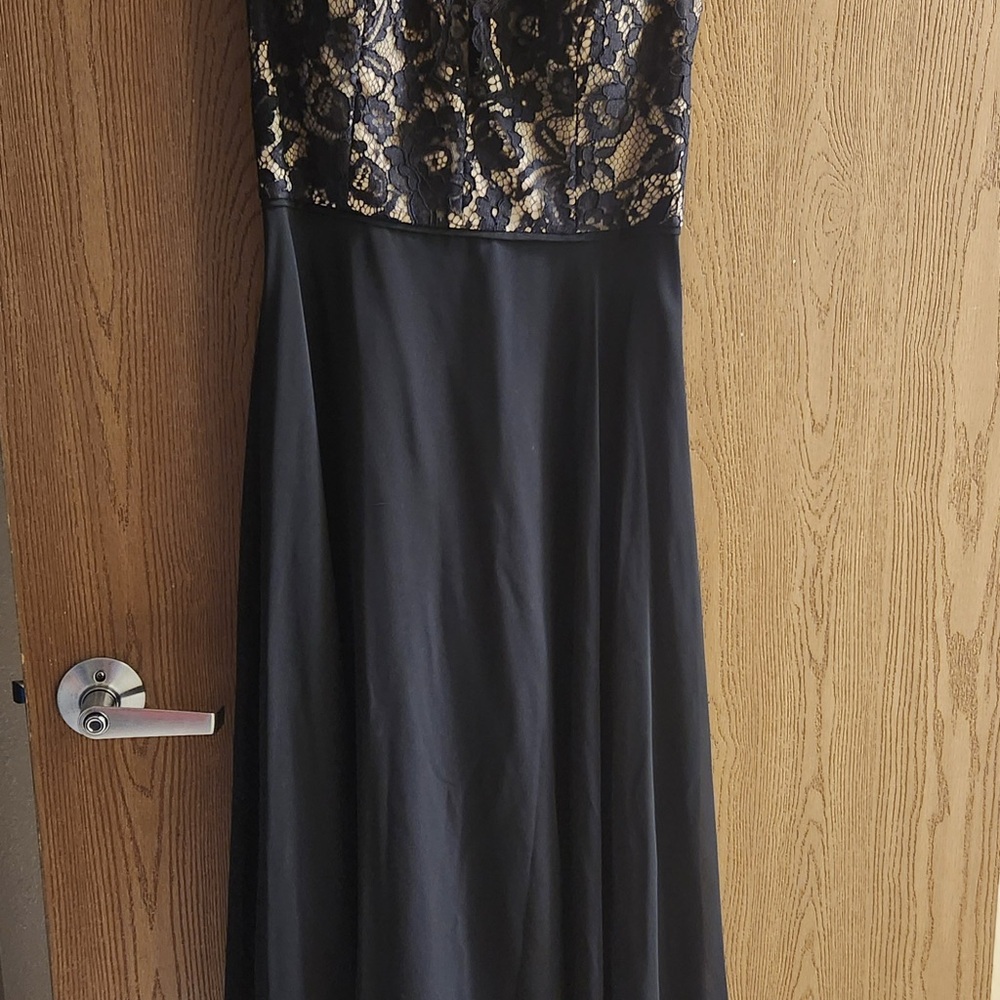 Aidan by Aidan Mattox Black and Cream Lace Dress